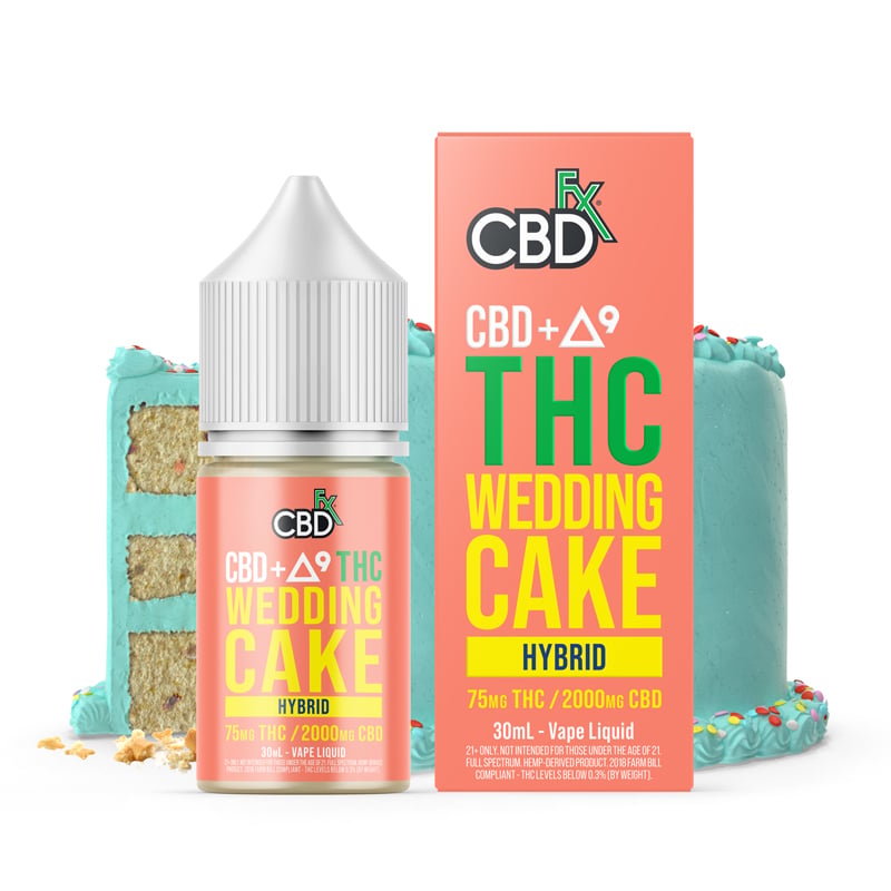 CBD + Delta-9 THC Vape Juice: Wedding Cake - Hybrid - CBDfx.com CBD + Delta-9 THC Vape Juice: Wedding Cake - Hybrid - CBDfx.com