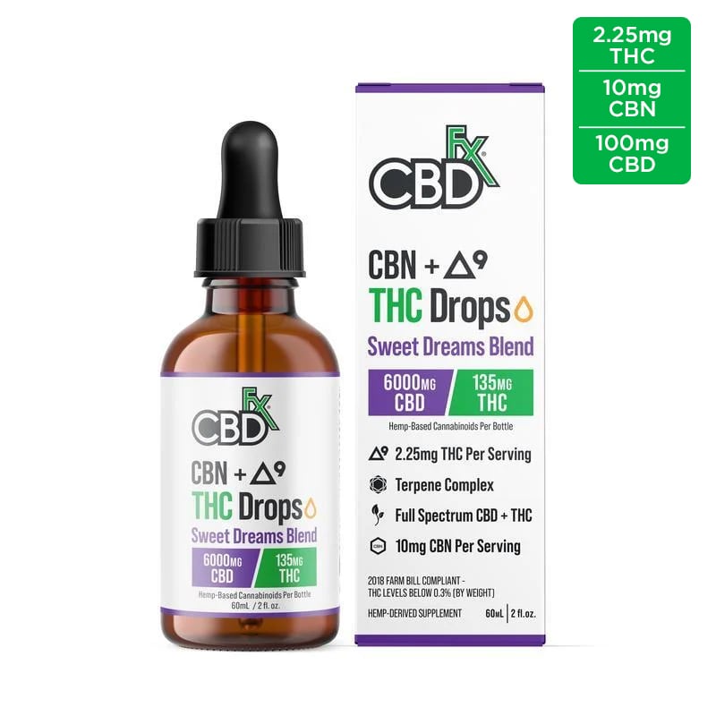Delta-9 THC Oil Drops + CBN + CBD: Sweet Dreams Blend 6000mg