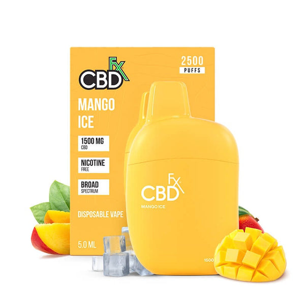 Mango Ice CBD Vape Pen | 250mg Organic Broad Spectrum CBD - CBDfx Mango Ice CBD Vape Pen | 250mg Organic Broad Spectrum CBD - CBDfx