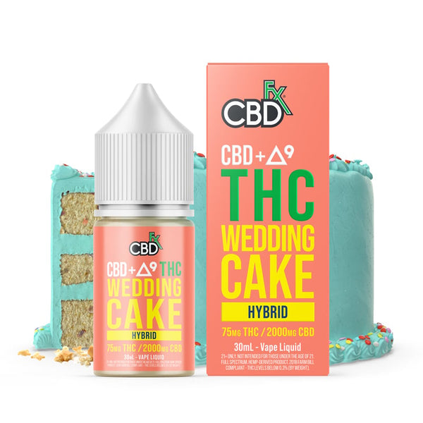 CBD + Delta-9 THC Vape Juice: Wedding Cake - Hybrid - CBDfx.com CBD + Delta-9 THC Vape Juice: Wedding Cake - Hybrid - CBDfx.com